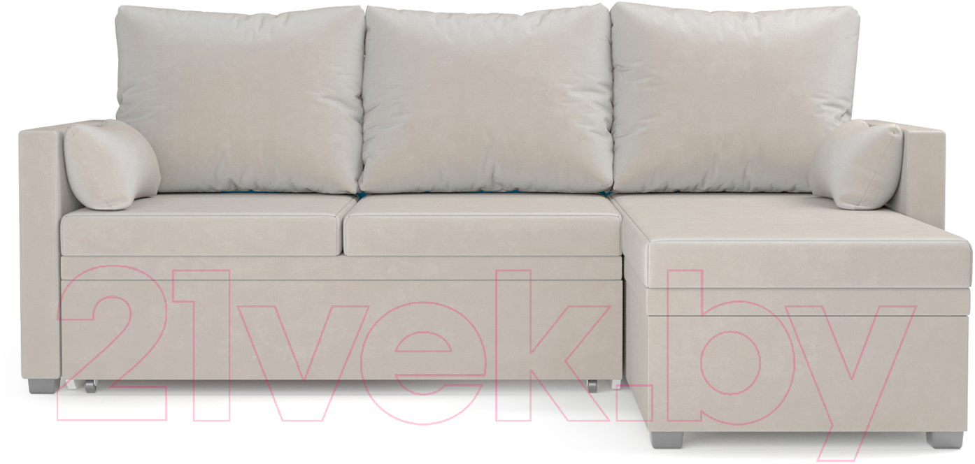 Диван угловой Mebel-Ars Париж (бархат бежевый/Star Velvet 6 Light Beige) — фото 2