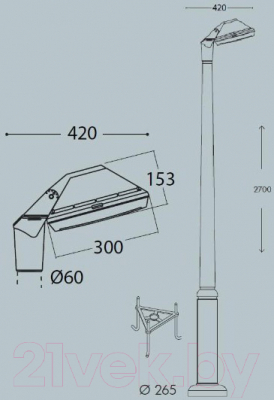 Фонарь уличный Fumagalli Giorgio 4P2.362.G10.LYF1R