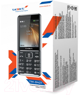 Мобильный телефон Texet TM-D421 (черный)