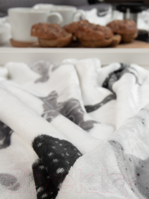 Плед TexRepublic Absolute Flannel Коты Фланель 1.5 / 26226 (черный/серый/белый)