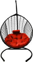 Кресло подвесное Craftmebelby Кокон Капля стандарт (черный/алый) - 
