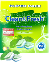 Таблетки для посудомоечных машин Clean & Fresh All in 1 (151шт) - 