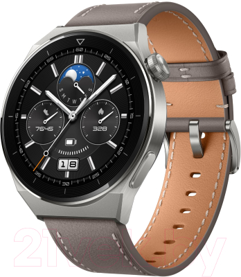 Умные часы Huawei Watch GT 3 Pro Classic 46mm ODN-B19 (серый, кожаный ремешок)