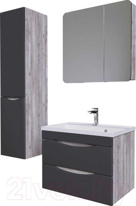 Шкаф с зеркалом для ванной Grossman Талис 70 L / 207006