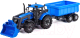 Трактор игрушечный Полесье Прогресс с прицепом и ковшом / 91833 (инерционный, синий) - 