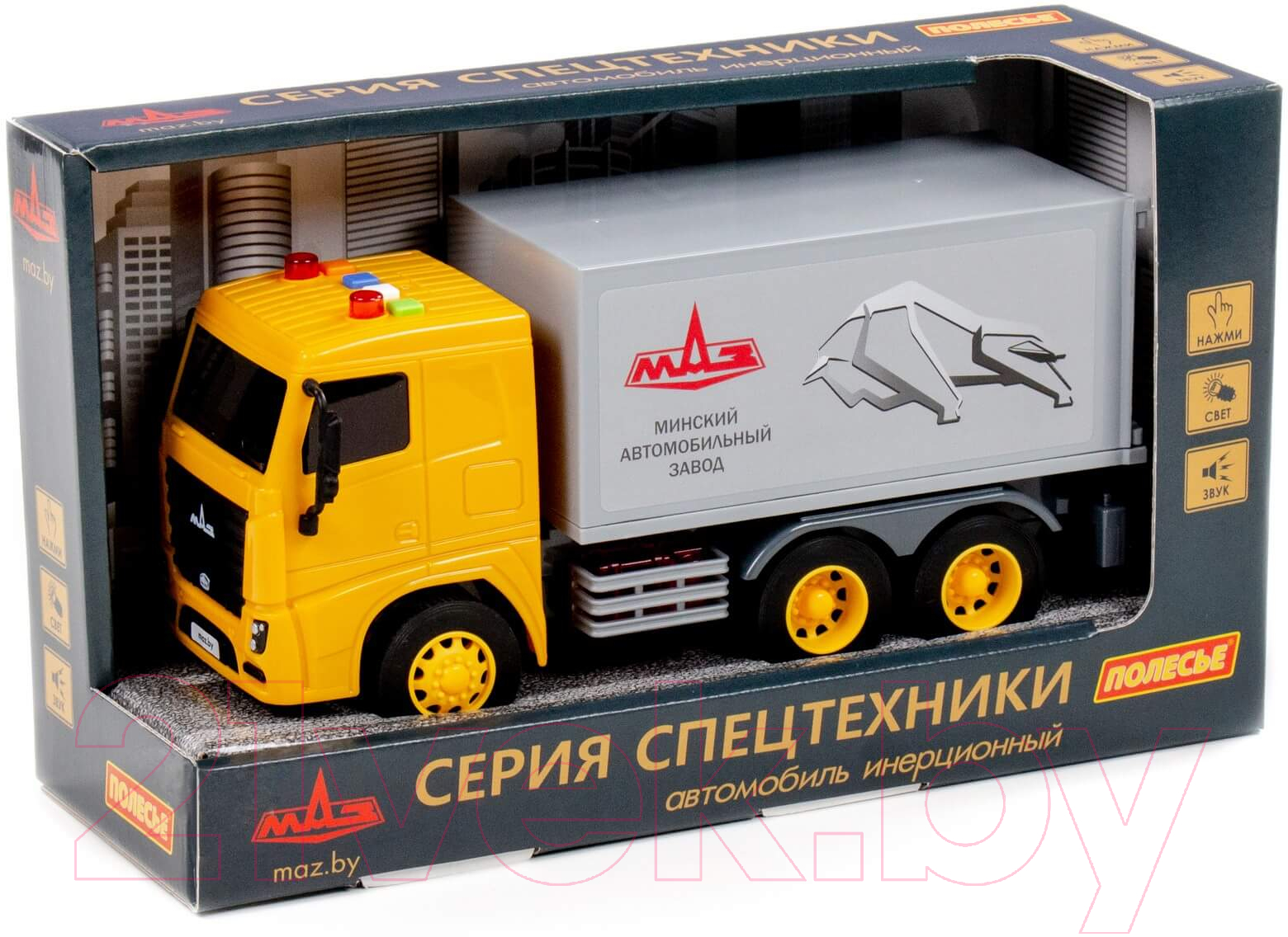 Фургон игрушечный Полесье МАЗ инерционный со звуком и светом / 94131 — фото 6