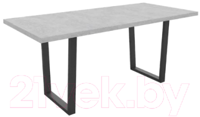 Обеденный стол Сакура Цюрих раздвижной 138-178 (цемент светлый/черный)