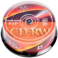 

Диск CD-RW VS, 700Мб 4-12x CB/25 / VSCDRWCB2501
