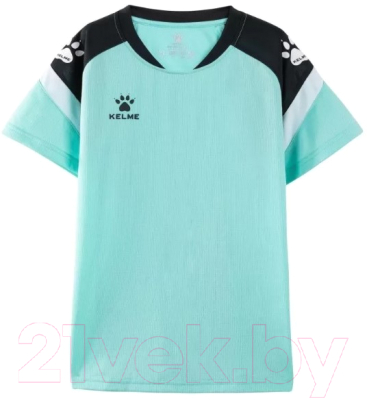 Футболка спортивная детская Kelme Short Sleeve Training Suit / 8151ZB3007-328 (р.140, мятный/черный)