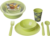 Набор пластиковой посуды Idi Land 221135520/04 (25пр, салатовый) - 