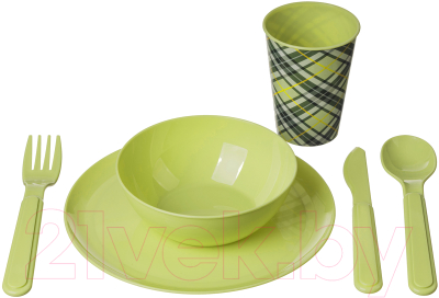 Набор пластиковой посуды Idi Land 221135520/04 (25пр, салатовый)