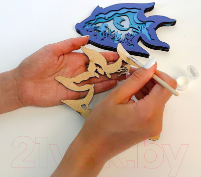 Набор для творчества Woodary 3D Рыбка из дерева / 3210
