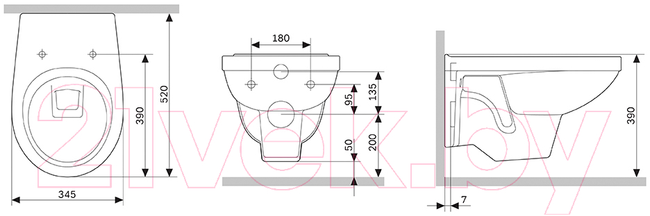 Унитаз подвесной Damixa Jupiter DX77C1738SC