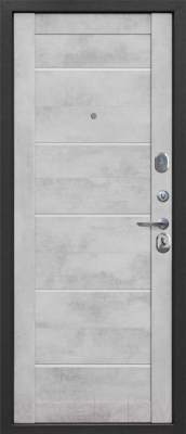 Входная дверь Гарда Муар Царга 9см серебро/бетон снежный (96x205, правая)