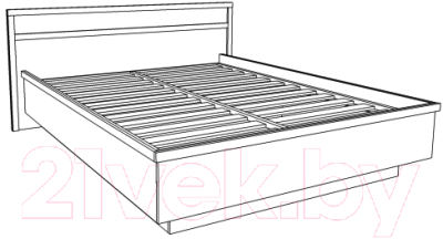 Каркас кровати Мебель-КМК Тиффани 160 0880.5 (бетон пайн светлый/дуб шато)