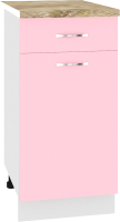 Шкаф-стол кухонный Кортекс-мебель Корнелия Лира НШ40р1ш (розовый/мадрид) - 