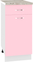 Шкаф-стол кухонный Кортекс-мебель Корнелия Лира НШ40р1ш (розовый/марсель) - 
