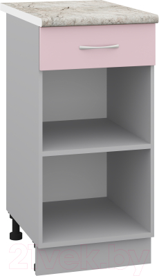 Шкаф-стол кухонный Кортекс-мебель Корнелия Лира НШ40р1ш (розовый/марсель)