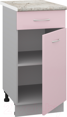 Шкаф-стол кухонный Кортекс-мебель Корнелия Лира НШ40р1ш (розовый/марсель)
