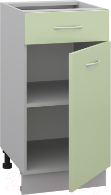 Шкаф-стол кухонный Кортекс-мебель Корнелия Лира НШ40р1ш без столешницы (зеленый)