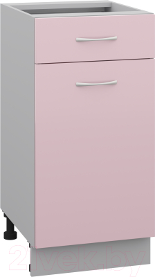 Шкаф-стол кухонный Кортекс-мебель Корнелия Лира НШ40р1ш без столешницы (розовый)