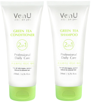 Набор косметики для волос Von-U Green Tea Шампунь 200мл+Кондиционер 200мл - 