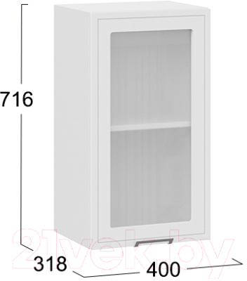 Шкаф навесной для кухни ТриЯ Беатрис 1В4С (белый/холст белый)