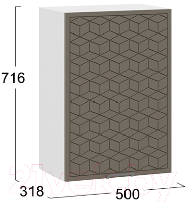 Шкаф навесной для кухни ТриЯ Беатрис 1В5 (белый/холст вулкан)