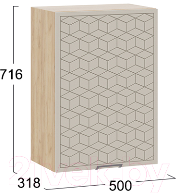 Шкаф навесной для кухни ТриЯ Беатрис 1В5 (дуб крафт золотой/холст латте)