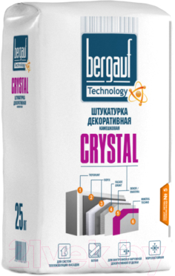 Штукатурка декоративная Bergauf Crystal Камешковая Зерно 2мм (25кг)