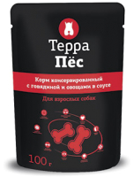 Влажный корм для собак ТерраПес С говядиной и овощами в соусе / TRK019 (100г) - 