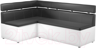 Уголок кухонный мягкий Mebelico Классик 53 левый / 59120 (экокожа, черный/белый)