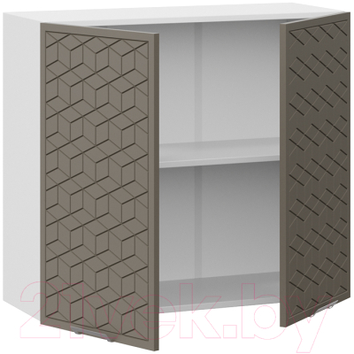 Шкаф навесной для кухни ТриЯ Беатрис 1В8 (белый/холст вулкан)