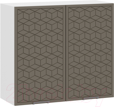 Шкаф навесной для кухни ТриЯ Беатрис 1В8 (белый/холст вулкан)