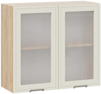 Шкаф навесной для кухни ТриЯ Беатрис 1В8С (белый/холст брюле) - 