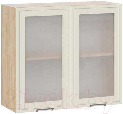 Шкаф навесной для кухни ТриЯ Беатрис 1В8С (белый/холст брюле)