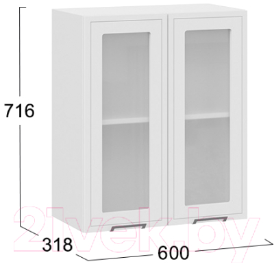 Шкаф навесной для кухни ТриЯ Беатрис 1В6С (белый/холст белый)