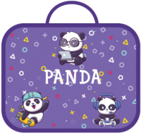 Папка-портфель Пчелка Трио панда / ПШ-11 (фиолетовый) - 
