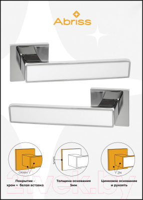 Изображение товара Ручка дверная Abriss R50.120 CP/WH (хром/белая вставка)