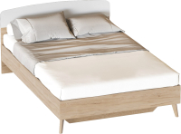 Двуспальная кровать Мебельград Калгари 1600 (дуб натуральный светлый/белый матовый) - 