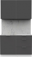 Кухонный гарнитур Интермебель Микс Топ-1 1.2м без столешницы (графит серый) - 
