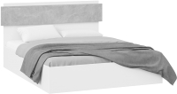 Двуспальная кровать ТриЯ Нео с ПМ Тип 1 160x200 (белый/ателье светлый) - 