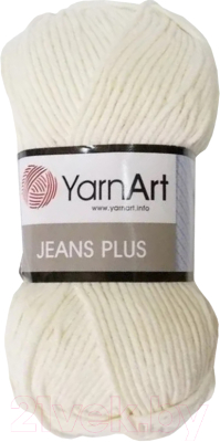 Пряжа для вязания Yarnart Jeans Plus 55% хлопок, 45% полиакрил / 03  (160м, молочный)