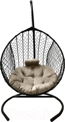 Кресло подвесное Craftmebelby Кокон Капля стандарт (черный/бежевый)