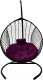 Кресло подвесное Craftmebelby Кокон Капля стандарт (черный/фиолетовый) - 