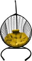 Кресло подвесное Craftmebelby Кокон Капля стандарт (черный/желтый) - 