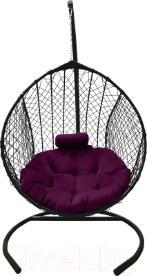 Кресло подвесное Craftmebelby Кокон Капля стандарт (графит/фиолетовый)