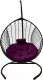 Кресло подвесное Craftmebelby Кокон Капля стандарт (графит/фиолетовый) - 