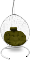 Кресло подвесное Craftmebelby Кокон Капля стандарт (белый/зеленый) - 