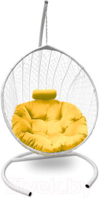 Кресло подвесное Craftmebelby Кокон Капля стандарт (белый/желтый)